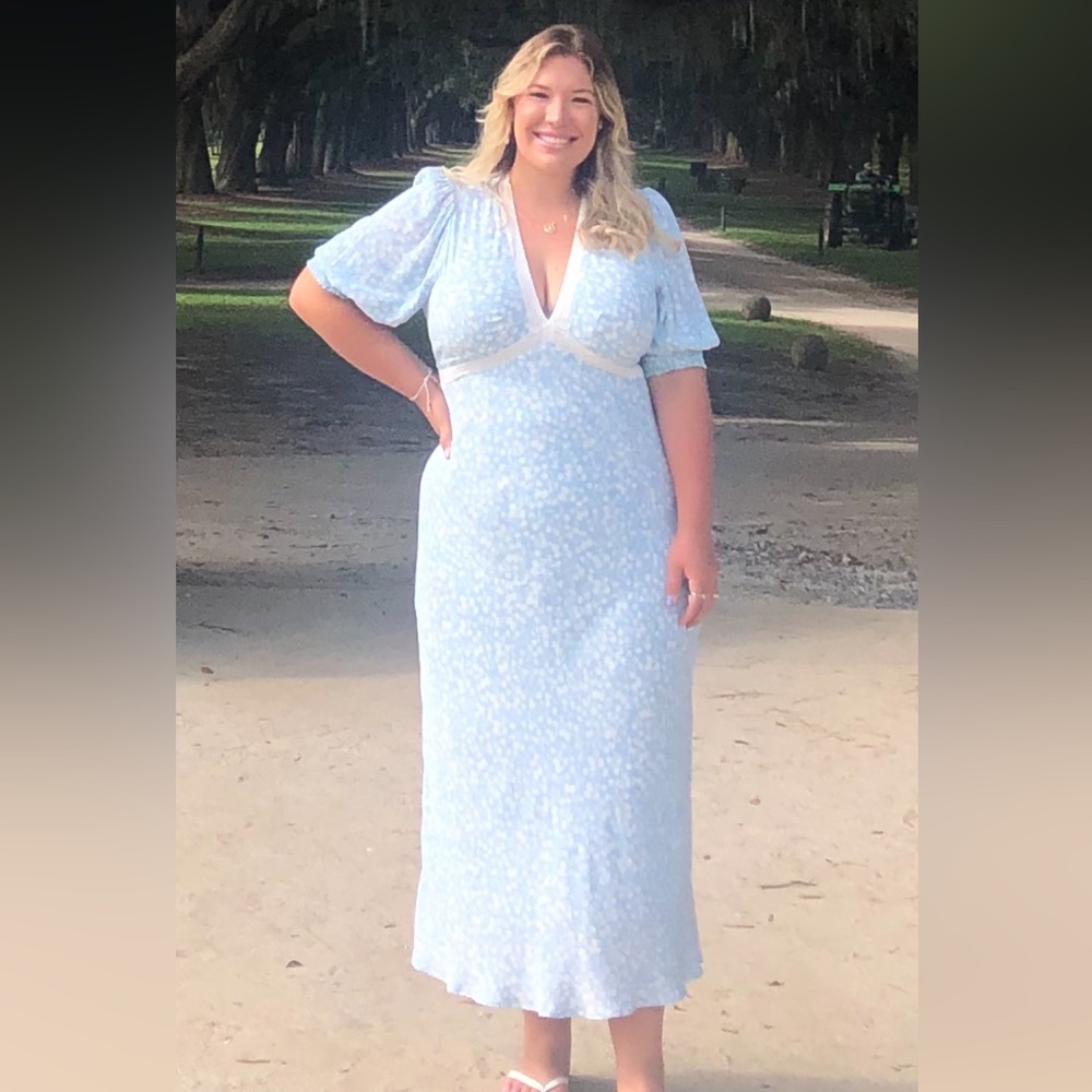 RIXOxTarget blue floral maxi dress